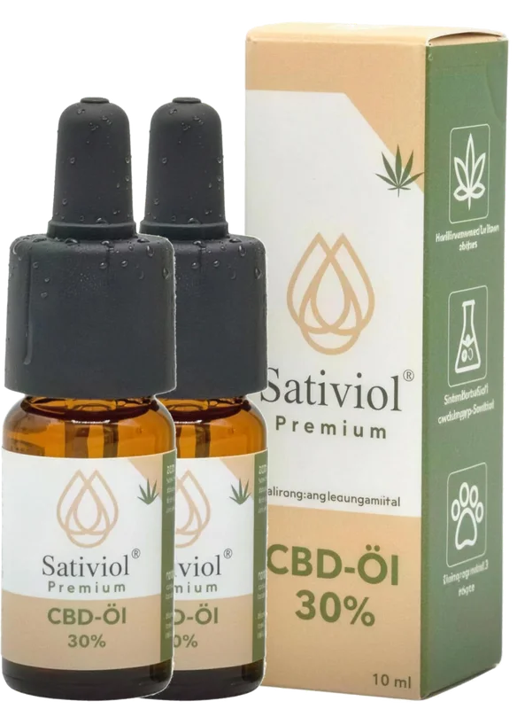 Sativiol Premium CBD-Oel 30% - 2 Flaschen mit Verpackung